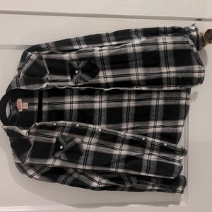 Black and White Flannel Shirt
